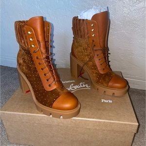 Christian Louboutin Dakita Lug 70 Leather Ankle Boot Women